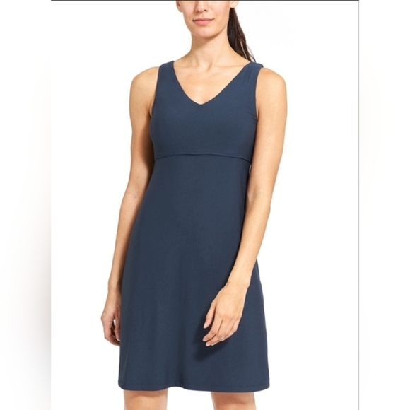 VGUC Athleta Santorini V-Neck Solid Dress Tumbling Teal Small - Picture 1 of 10